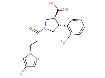 (3S*,4R*)-1-[3-(4-chloro-1H-pyrazol-1-yl)propanoyl]-4-(2-methylphenyl)pyrrolidine-3-carboxylic acid