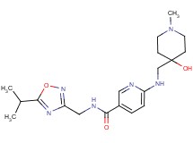 6-{[(4-hydroxy-1-methylpiperidin-4-yl)methyl]amino}-N-[(5-isopropyl-1,2,4-oxadiazol-3-yl)methyl]nicotinamide