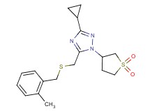 3-cyclopropyl-1-(1,1-dioxidotetrahydro-3-thienyl)-5-{[(2-methylbenzyl)thio]methyl}-1H-1,2,4-triazole