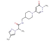 N-{[1-(1-methyl-6-oxo-1,6-dihydro-4-pyridazinyl)-4-piperidinyl]methyl}-2-(4-methyl-1H-pyrazol-1-yl)propanamide