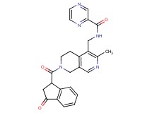 N-({3-methyl-7-[(3-oxo-2,3-dihydro-1H-inden-1-yl)carbonyl]-5,6,7,8-tetrahydro-2,7-naphthyridin-4-yl}methyl)-2-pyrazinecarboxamide