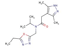 2-(3,5-dimethyl-1H-pyrazol-4-yl)-N-[(5-ethyl-1,3,4-oxadiazol-2-yl)methyl]-N-isopropylacetamide