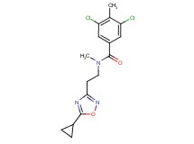 3,5-dichloro-N-[2-(5-cyclopropyl-1,2,4-oxadiazol-3-yl)ethyl]-N,4-dimethylbenzamide