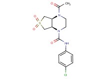 (4aS*,7aR*)-4-acetyl-N-(4-chlorophenyl)hexahydrothieno[3,4-b]pyrazine-1(2H)-carboxamide 6,6-dioxide