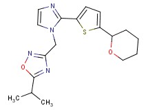 5-isopropyl-3-({2-[5-(tetrahydro-2H-pyran-2-yl)-2-thienyl]-1H-imidazol-1-yl}methyl)-1,2,4-oxadiazole