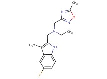 N-[(5-fluoro-3-methyl-1H-indol-2-yl)methyl]-N-[(5-methyl-1,2,4-oxadiazol-3-yl)methyl]ethanamine