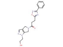 2-[5-[3-(3-phenyl-1,2,4-oxadiazol-5-yl)propanoyl]-5,6-dihydropyrrolo[3,4-c]pyrazol-1(4H)-yl]ethanol