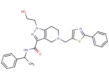 1-(2-hydroxyethyl)-N-(1-phenylethyl)-5-[(2-phenyl-1,3-thiazol-5-yl)methyl]-4,5,6,7-tetrahydro-1H-pyrazolo[4,3-c]pyridine-3-carboxamide