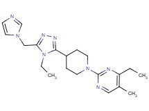 4-ethyl-2-{4-[4-ethyl-5-(1H-imidazol-1-ylmethyl)-4H-1,2,4-triazol-3-yl]piperidin-1-yl}-5-methylpyrimidine