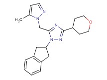 1-(2,3-dihydro-1H-inden-2-yl)-5-[(5-methyl-1H-pyrazol-1-yl)methyl]-3-(tetrahydro-2H-pyran-4-yl)-1H-1,2,4-triazole