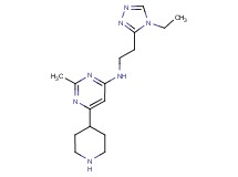 N-[2-(4-ethyl-4H-1,2,4-triazol-3-yl)ethyl]-2-methyl-6-piperidin-4-ylpyrimidin-4-amine