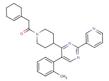 4-[1-(1-cyclohexen-1-ylacetyl)-4-piperidinyl]-5-(2-methylphenyl)-2-(3-pyridinyl)pyrimidine