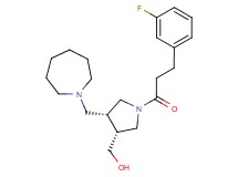 {(3R*,4R*)-4-(azepan-1-ylmethyl)-1-[3-(3-fluorophenyl)propanoyl]pyrrolidin-3-yl}methanol