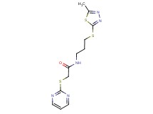 N-{3-[(5-methyl-1,3,4-thiadiazol-2-yl)thio]propyl}-2-(pyrimidin-2-ylthio)acetamide