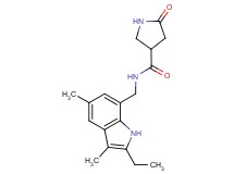 N-[(2-ethyl-3,5-dimethyl-1H-indol-7-yl)methyl]-5-oxopyrrolidine-3-carboxamide
