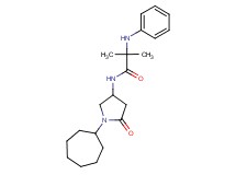 2-anilino-N-(1-cycloheptyl-5-oxopyrrolidin-3-yl)-2-methylpropanamide