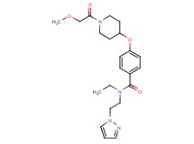 N-ethyl-4-{[1-(methoxyacetyl)-4-piperidinyl]oxy}-N-[2-(1H-pyrazol-1-yl)ethyl]benzamide