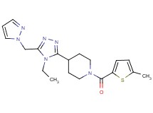 4-[4-ethyl-5-(1H-pyrazol-1-ylmethyl)-4H-1,2,4-triazol-3-yl]-1-[(5-methyl-2-thienyl)carbonyl]piperidine