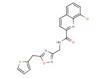 8-chloro-N-{[5-(2-thienylmethyl)-1,2,4-oxadiazol-3-yl]methyl}quinoline-2-carboxamide