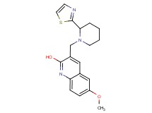 6-methoxy-3-{[2-(1,3-thiazol-2-yl)-1-piperidinyl]methyl}-2-quinolinol