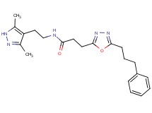 N-[2-(3,5-dimethyl-1H-pyrazol-4-yl)ethyl]-3-[5-(3-phenylpropyl)-1,3,4-oxadiazol-2-yl]propanamide