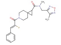 6-[(2Z)-2-fluoro-3-phenyl-2-propenoyl]-N-methyl-N-[(4-methyl-1,2,5-oxadiazol-3-yl)methyl]-6-azaspiro[2.5]octane-1-carboxamide
