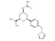 N-{(2R*,4R*,6S*)-2-isopropyl-6-[4-(1H-pyrazol-1-ylmethyl)phenyl]tetrahydro-2H-pyran-4-yl}acetamide