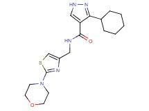 3-cyclohexyl-N-{[2-(4-morpholinyl)-1,3-thiazol-4-yl]methyl}-1H-pyrazole-4-carboxamide