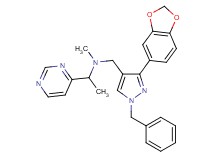 N-{[3-(1,3-benzodioxol-5-yl)-1-benzyl-1H-pyrazol-4-yl]methyl}-N-methyl-1-(4-pyrimidinyl)ethanamine