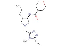 N-{rel-(3R,4S)-1-[(4,5-dimethyl-4H-1,2,4-triazol-3-yl)methyl]-4-propyl-3-pyrrolidinyl}tetrahydro-2H-pyran-4-carboxamide hydrochloride