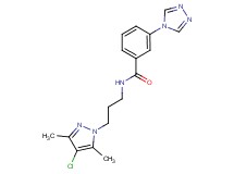 N-[3-(4-chloro-3,5-dimethyl-1H-pyrazol-1-yl)propyl]-3-(4H-1,2,4-triazol-4-yl)benzamide