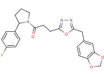2-(1,3-benzodioxol-5-ylmethyl)-5-{3-[2-(4-fluorophenyl)-1-pyrrolidinyl]-3-oxopropyl}-1,3,4-oxadiazole
