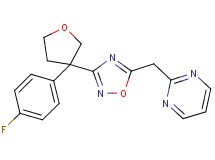 2-({3-[3-(4-fluorophenyl)tetrahydrofuran-3-yl]-1,2,4-oxadiazol-5-yl}methyl)pyrimidine