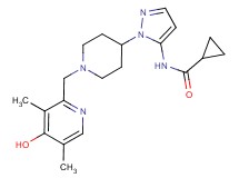 N-(1-{1-[(4-hydroxy-3,5-dimethyl-2-pyridinyl)methyl]-4-piperidinyl}-1H-pyrazol-5-yl)cyclopropanecarboxamide