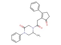 5-methyl-4-[(5-oxo-2-phenyl-1-cyclopenten-1-yl)acetyl]-1-phenyl-2-piperazinone