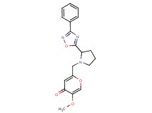 5-methoxy-2-{[2-(3-phenyl-1,2,4-oxadiazol-5-yl)-1-pyrrolidinyl]methyl}-4H-pyran-4-one