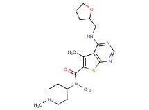 N,5-dimethyl-N-(1-methyl-4-piperidinyl)-4-[(tetrahydro-2-furanylmethyl)amino]thieno[2,3-d]pyrimidine-6-carboxamide