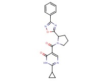 2-cyclopropyl-5-{[2-(3-phenyl-1,2,4-oxadiazol-5-yl)-1-pyrrolidinyl]carbonyl}-4(3H)-pyrimidinone
