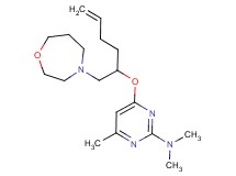 N,N,4-trimethyl-6-{[1-(1,4-oxazepan-4-ylmethyl)pent-4-en-1-yl]oxy}pyrimidin-2-amine