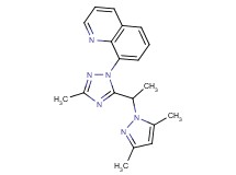 8-{5-[1-(3,5-dimethyl-1H-pyrazol-1-yl)ethyl]-3-methyl-1H-1,2,4-triazol-1-yl}quinoline