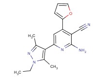 2-amino-6-(1-ethyl-3,5-dimethyl-1H-pyrazol-4-yl)-4-(2-furyl)nicotinonitrile