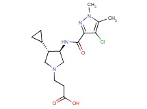 3-(rel-(3R,4S)-3-{[(4-chloro-1,5-dimethyl-1H-pyrazol-3-yl)carbonyl]amino}-4-cyclopropyl-1-pyrrolidinyl)propanoic acid hydrochloride