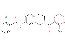 2-chloro-N-{2-[(3-methyl-5,6-dihydro-1,4-dioxin-2-yl)carbonyl]-1,2,3,4-tetrahydro-7-isoquinolinyl}benzamide