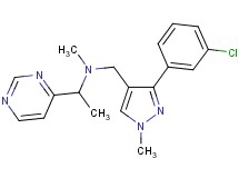 N-{[3-(3-chlorophenyl)-1-methyl-1H-pyrazol-4-yl]methyl}-N-methyl-1-(4-pyrimidinyl)ethanamine