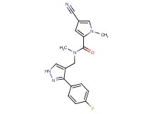4-cyano-N-{[3-(4-fluorophenyl)-1H-pyrazol-4-yl]methyl}-N,1-dimethyl-1H-pyrrole-2-carboxamide