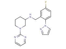 N-[5-fluoro-2-(1H-pyrazol-1-yl)benzyl]-1-(2-pyrimidinyl)-3-piperidinamine