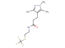 N-{2-[(trifluoromethyl)thio]ethyl}-3-(1,3,5-trimethyl-1H-pyrazol-4-yl)propanamide