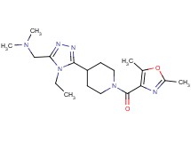 1-(5-{1-[(2,5-dimethyl-1,3-oxazol-4-yl)carbonyl]piperidin-4-yl}-4-ethyl-4H-1,2,4-triazol-3-yl)-N,N-dimethylmethanamine