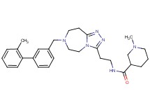 1-methyl-N-(2-{7-[(2'-methyl-3-biphenylyl)methyl]-6,7,8,9-tetrahydro-5H-[1,2,4]triazolo[4,3-d][1,4]diazepin-3-yl}ethyl)-3-piperidinecarboxamide