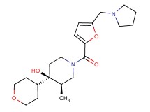 (3R*,4R*)-3-methyl-1-[5-(pyrrolidin-1-ylmethyl)-2-furoyl]-4-(tetrahydro-2H-pyran-4-yl)piperidin-4-ol